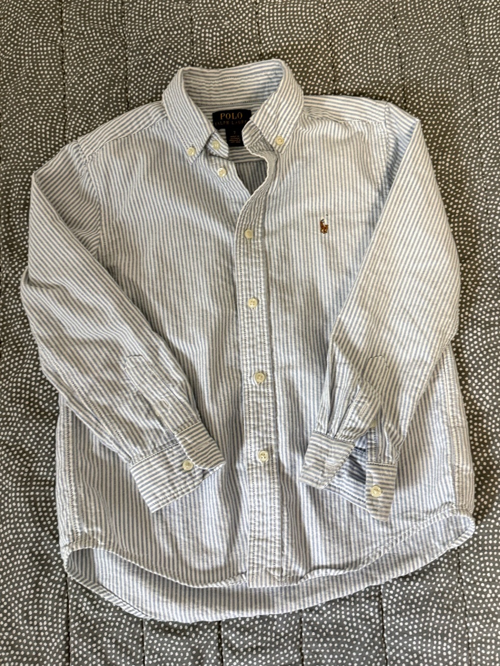 Polo by Ralph Lauren Light Blue and White Striped Button-Down Shirt
